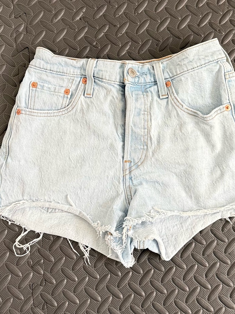 Levi's 501 Women's Light Wash Cutoff Denim Shorts High Rise W25 5-Pocket